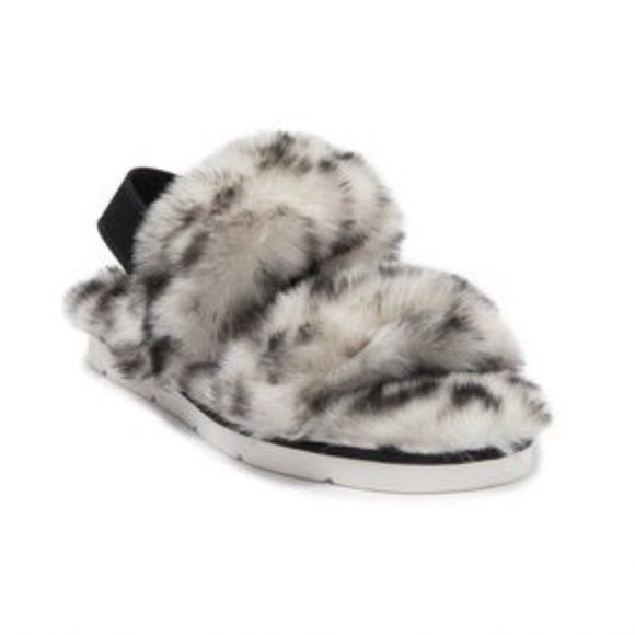 NEW Dolce Vita Women Pochy Faux Fur Elastic Slide Sling Spotted Slipper Sandal - Picture 1 of 6